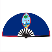 Éventails à main avec drapeau de Guam, personnalisés, grands, pour la danse en ligne, les mariages en plein air et les fêtes