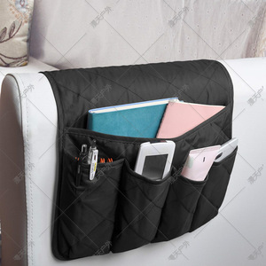 Sac de rangement suspendu pour accoudoir de canapé, 35x13 pouces, organisateur multi-poches en polyester pour télécommande et articles quotidiens dans le salon - Product Image 4