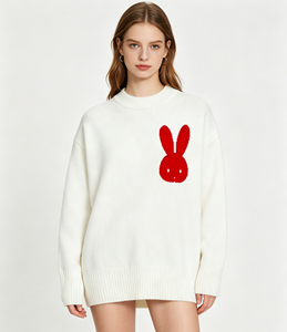 Pull en tricot décontracté à col rond pour homme et femme, à motif en forme de cœur, avec un <span class=keywords><strong>logo</strong></span> <span class=keywords><strong>sur</strong></span> le devant. - Product Image 1
