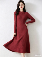Robes longues en tricot polyvalentes pour femmes, collection automne-hiver, fabrication ODM, chaudes, épaisses, longueur au-dessus du genou, versions longues
