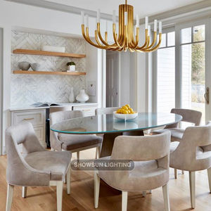 Moderne Gouden Metalen Led K9 Luxe Kristallen Kroonluchter Grote Ronde Hanglamp Voor Hotelslaapkamer Woonkamer Met E12 Basis - Product Image 2