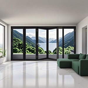 LEDOW Design moderno Bifolding porta in vetro temperato in alluminio Bifold porta del Patio triplo binario per uso esterno Stati Uniti Canada - Product Image 4