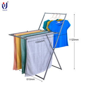 رف ملابس قابل للطي من الفولاذ المقاوم للصدأ 18 متر بسعر رخيص طبقات مزدوجة مع عجلات قماش قابل للتعديل لمساحة غرفة المعيشة - Product Image 4