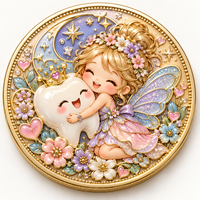 Pièce de monnaie personnalisée 1oz en cuivre pur 999, motif Fée des Dents, relief 3D, impression UV, objet de collection, souvenir commémoratif, cadeau