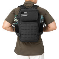Sac à dos tactique imperméable en polyester 900D avec système Molle, bretelles arquées, capacité 20-36L - Équipement de sport et d'extérieur durable