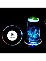 Bar Table Décoration Accessoires Acrylique Cocktail Flash Base Cristal Ultra-Mince tasse bière LED Light up Coaster pour boisson