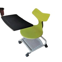Chaise d'entraînement pliable mobile avec tablette pour ordinateur, chute en spirale imitant le design de la queue de poisson, chaise pivotante