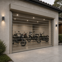 Portes de garage automatiques modernes SUDIHAO en polycarbonate pour maisons, vision panoramique, portes enroulables pour motos, présentoirs de magasin de détail extérieurs