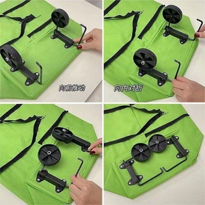 Chariot de magasinage portable léger tiré à la main avec roues Design pliant en nylon réutilisable pour l'épicerie et la <span class=keywords><strong>livraison</strong></span> à <span class=keywords><strong>domicile</strong></span> - Product Image 6