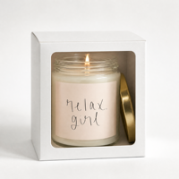 Bougie parfumée Sweet Water Decor Relax Girl à la menthe poivrée, au cèdre, à la clou de girofle et à l'eucalyptus pour la maison |   Pot transparent de 9 oz, durée de combustion de 40 heures, non toxique