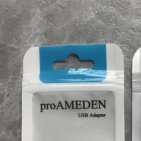 Pochette personnalisée en PET avec fermeture éclair trois côtés et trou de suspension pour câbles, chargeurs et accessoires électroniques