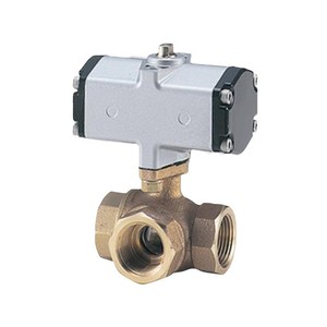Vanne à boisseau sphérique pneumatique 3 voies en laiton KITZ Genuine Japan C-TNE, DN15, -29~120°C, durable pour l'eau, contrôle précis des fluides - Product Image 1
