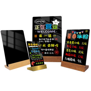 <span class=keywords><strong>Pizarra</strong></span> Pequeña Negra de Acrílico para Mensajes, Mini <span class=keywords><strong>Pizarra</strong></span> con Soporte para Menús de Restaurantes, Cafés y Notas - Product Image 1