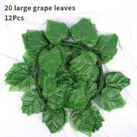 Rotan simulasi, daun anggur, daun hijau, tanaman merambat buatan plastik, dekorasi daun Crabapple hijau