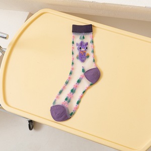 Spring Summer Thin Women <b>Socks</b> Japanese Cartoon Glass <b>Silk</b> Transparent Crystal <b>Socks</b> Ins Trendy Lolita Style <b>Socks</b> - Product Image 4