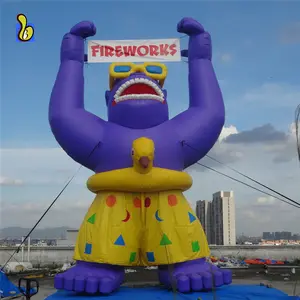 Giant Advertising Inflatables Purple Gorilla Model with Swim Ring for Sale