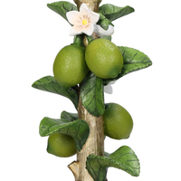 Bâton de bougie conique en résine 3D, pièce centrale personnalisée, citron vert citron, tige de fraise, fleurs de feuille, support de bâton de bougie