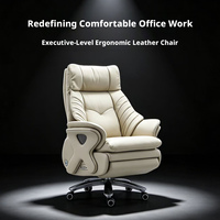 Fauteuil de direction électrique intelligent en cuir avec accoudoirs en cuir - Fauteuil de direction/CEO de style luxueux
