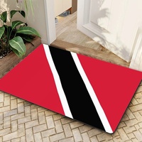 Tapis de porte antidérapant imprimé drapeau de Trinité-et-Tobago 40*60cm, tapis de sol rectangulaire en polyester et caoutchouc pour intérieur et extérieur