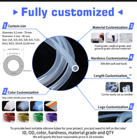 Tuyau en silicone de qualité alimentaire, tuyau d'aspiration industriel, tube flexible sur mesure ID/OD 5-12mm, découpe sur mesure pour laboratoire, applications médicales, eau et fluides