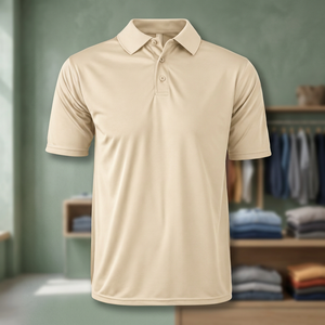 Polo à manches courtes pour homme, couleur unie, tricoté, séchage rapide, vêtements décontractés - Product Image 2