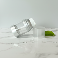 Botol Pompa Plastik Silinder Tanpa Udara Grosir, Mulut Lebar 200ML, untuk Krim Wajah, Pembersih Wajah, Serum, Losion