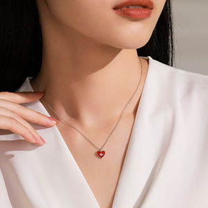 Collier personnalisable en cuivre, version minimaliste en argent sterling S925, pendentif cœur, étoile et fruit en résine époxy colorée pour femme - Product Image 2