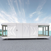 Capsule spatiale en acier technologiquement avancée, construction rapide, maison-conteneur flottante pour hôtels, maisons extérieures, alimentée à l'énergie solaire