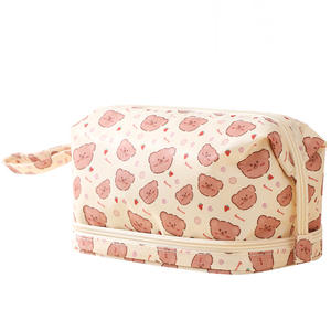 Sac à cosmétiques Bebeland, grande capacité, double couche, organisateur de maquillage de voyage, style coréen, design mignon pour les voyages - Product Image 4