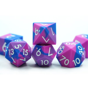 7 pièces Silicone mdn dés ensemble mdn table <span class=keywords><strong>RPG</strong></span> jeux Sharp Edge Squishy caoutchouc 3 couleurs mélange 16mm taille - Product Image 4