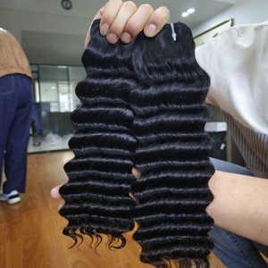 Bán Buôn Chưa Qua Chế Biến Nguyên Liệu Bó Tóc Con Người Ấn Độ Trinh Nữ Lớp Biểu Bì Phù Hợp Campuchia Xoăn Miến Điện xoăn HD Phía Trước Phần Mở Rộng - Product Image 3