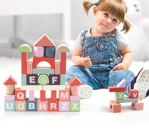 บล็อกไม้หลากสี 94 ชิ้น พร้อมตัวอักษรภาษาอังกฤษ <span class=keywords><strong>ตัวเลข</strong></span> ของเล่นบล็อกไม้หลากสี - Product Image 3