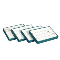 Plateau de bijoux en cuir de qualité supérieure haut de gamme compteur accessoires de diffusion en direct affichage conteneur de stockage pour perles Bracelets en argent