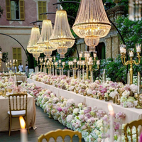 Lustre de mariage de luxe à LED pour hôtel, luminaires suspendus modernes en cristal, luminaire de plafond pour décorations de fête et d'événements