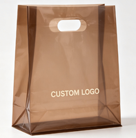 Sac de courses réutilisable en polyéthylène imperméable avec poignée découpée en D, imprimé sur mesure, pour vente en gros, vêtements et cadeaux