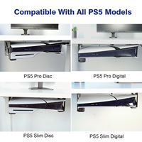 Support de montage sous le bureau pour PS5 avec ventilation de refroidissement, support de console de jeu invisible