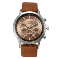 CHRONOS Jam Tangan Pria Jam Tangan Kuarsa Bisnis Olahraga Pria Jam Kulit Jam Tangan Kasual Jam Tangan Pria