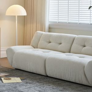 भालू सोफे की तुलना में कपड़े सोफाइड प्राचीन शैली, हल्के फ्रेंच रेट्रो क्रीम शैली डिजाइनर शैली, छोटे आकार के क्लाउड फैब्रिक सोफा - Product Image 4