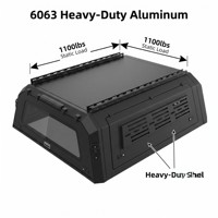 Aluminum Alloy Pickup Hardtop Canopy for ford F150 RAM 1500 Double Cab Waterproof Lockable LED Brake Light Roof Load