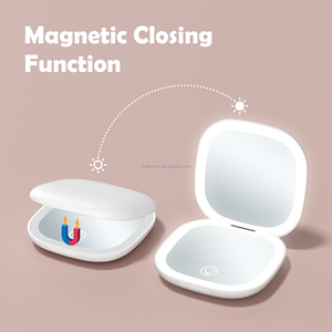 Cá nhân vuông nhựa nhỏ gọn Pocket gương thời trang xách tay trang điểm với ánh sáng LED cho những dịp sinh nhật - Product Image 5