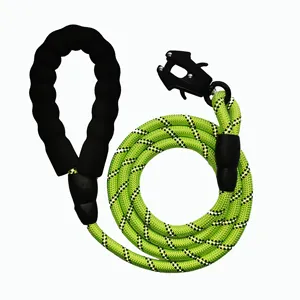 Heavy duty Braided Long Luxury nylon custom Leashes Rope Pet products Collar Dog leash Frog Clip carabiner
