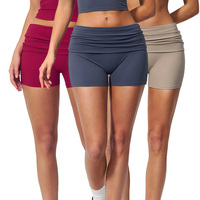 Short de compression athlétique taille mi-haute pour femme FDK5558, pliable, sans couture gênante, effet push-up fessier