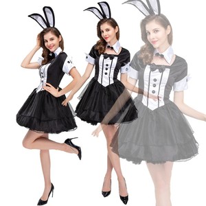 Black Fancy <b>Bunny</b> <b>Costume</b> <b>Women's</b> Cosplay Dress with Skirt Necklace Headpiece for Party Stage Performance Cross-Border Source - Product Image 5