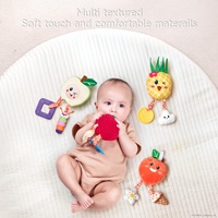 Tumama Kids Nouveautés Jouets de dentition et hochets suspendus amusants pour bébés nouveau-nés, apaisants pour berceaux et poussettes, hochets fruits pomme