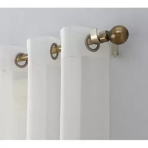 Anillas para Cortinas Tergal 2.80m X 2.50m, Cortinas Translúcidas Beige Voile, Estilo Moderno - Product Image 4