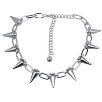 Collier court style punk avec rivets pour hommes et femmes, colliers en métal tendance, bijoux, accessoires quotidiens
