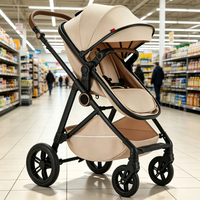 Poussette bébé B.Childhood à cadre en acier, pliable, légère, vue haute, rotation 360° °   Roues pivotantes pour une maniabilité fluide lors des déplacements quotidiens
