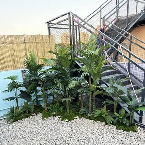 Nghệ thuật trang trí cây nhân tạo trong nhà chậu cây cây cây bonsai cao su Lá cây nhựa lá trang trí ngoài trời nhiệt đới - Product Image 3