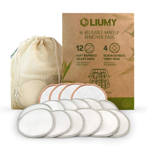 Coussinets de maquillage ronds réutilisables et lavables, nouveau, zéro déchet, tampons en coton de bambou, soins pour la <span class=keywords><strong>peau</strong></span> du visage - Product Image 5