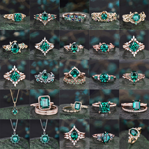 Elisa Jewelry Natural Real <strong>Emerald</strong> <strong>Ring</strong> Lab Grown Engagement <strong>Ring</strong> 925 Sterling <strong>Silver</strong> Real Gold 18K for Man Women - Product Image 2
